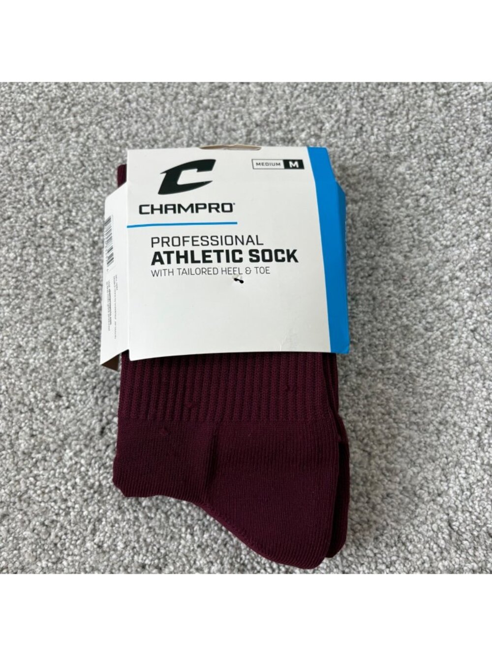 Champro Professional Athletic Sock Medium Maroon Women 6-9 New